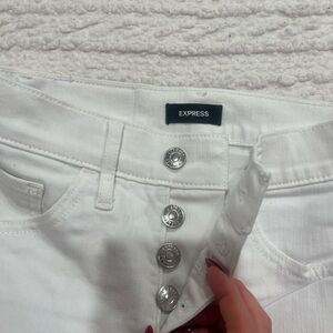 Express Women's High Rise White Jeans